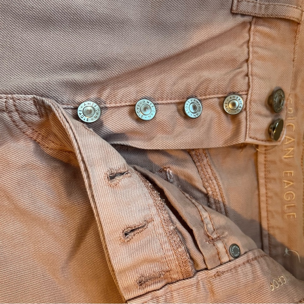American Eagle Nantucket Red wide leg crop Button-Fly Pants